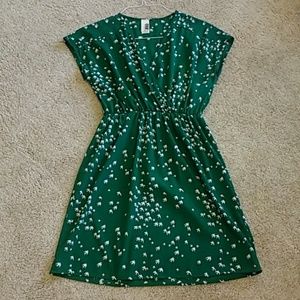 Green and white dress